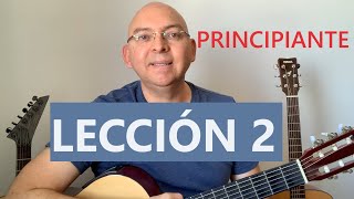 6 Notas de Guitarra Para Principiante LECCIÓN 2 con pista musical [upl. by Ellirehs402]