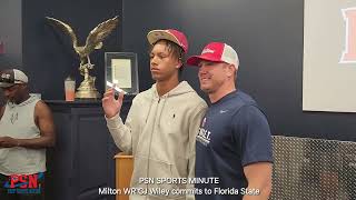 Miltons CJ Wiley chooses FSU over Georgia and LSU [upl. by Leisha]