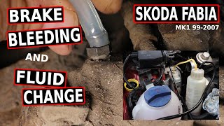 SKODA FABIA Brake Bleeding and Fluid Change MK1 9907 [upl. by Oiramaj]