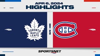 NHL Highlights  Maple Leafs vs Canadiens  April 6 2024 [upl. by Sakovich]