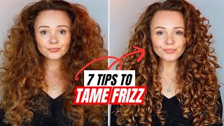 HOW TO TAME FRIZZY CURLY HAIR 7 types of frizz amp how to fix them [upl. by Retsevlis]