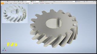 Tutorial Autodesk Inventor Engrane Helicoidal Ejercicio 25 Helical Gear CAD [upl. by Oilicec]