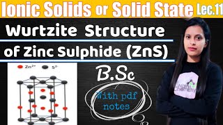 lec11wurtzite structure of ZnS ionic solids bsc  By Nainu Thakur [upl. by Yraek]