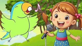 Loudly Singing Song Main Toota Main Tota  Parrot Dancing In Forest amp Singing Song [upl. by Galateah977]