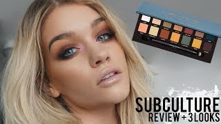 ABH SUBCULTURE PALETTE REVIEW  3 LOOKS [upl. by Assirem]