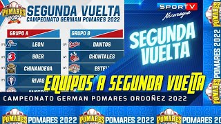 EQUIPOS A SEGUNDA VUELTA Pomares 2022 Nicaragua [upl. by Dasie]