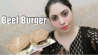 Mei Ny Bnyai Beef Burger🍔  Very Esey Recipe  Beef Burger  Eshaal Vlog [upl. by Kloster31]