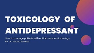 Toxicology lectures antidepressants part 1 MAOI [upl. by Otilesoj]