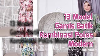 13 Model Gamis Batik Kombinasi Polos Modern [upl. by Adnana]