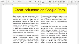 Crear columnas en Google Docs tutorial [upl. by Cesar]