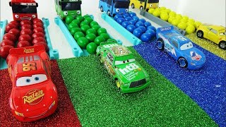 Disney Cars Pixar Lightning McQueen amp Tayo Bus with Rainbow Slide gumball  ToytubeTV [upl. by Miquela845]