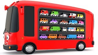 Colors for Children with Bus Transporter Toy Street Vehicles [upl. by Fulks605]