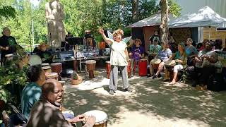 Community Drum Circle with Katy Gaughan Greenbelt Green Man Festival 05142023 [upl. by Nicolella]