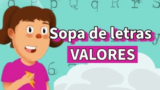 Sopa de letras valores humanos sopasdeletras valoreshumanos convivenciaescolar bullyingstopsnow [upl. by Hendrick]