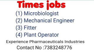 Lupin Pharmaceuticals Companies Jobs  Diploma Engineering jobs Times jobs [upl. by Cochrane]