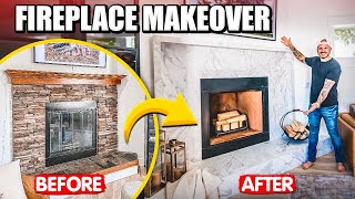 Hideous Stone Fireplace Transformation [upl. by Itisahc]