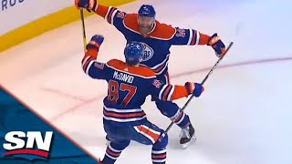 Oilers Mattias Ekholm Goes Bar Down With Cannon Slapshot To Even Up Score Late vs Sharks [upl. by Meade626]