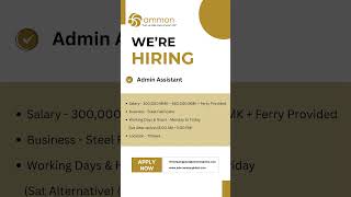 Were hiring quotAdmin Assistant quot for our client company [upl. by Brittne]