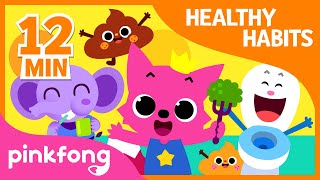 Bath Time song and 9 songs Healthy Habits Songs   Compilation  Pinkfong Songs for Children [upl. by Branch]