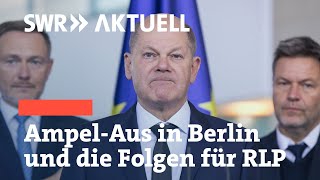 AmpelAus in Berlin und die Folgen für RheinlandPfalz  SWR Extra [upl. by Andreana]