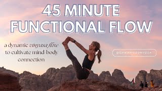 Dynamic Functional Flow  45 Minute Yoga Class  Vinyasa Style Yoga [upl. by Anse]