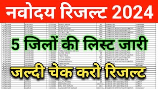 Jnv Class 6 Result 2024  Navodaya vidyalaya class 6 result 2024  jnv result 2024 class 6 [upl. by Burgener]