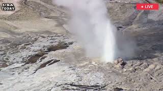 Horrible todayYellowstone geysers 2nd eruption was horrific spewing decadesold trash in eruption [upl. by Repsag]