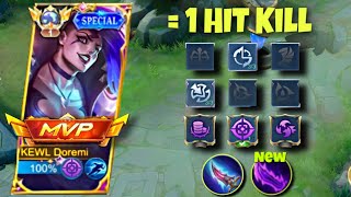 HILDA EXP LANE 1 HIT KILL BUILD 2023  BEST BUILD HILDA  HILDA BUILD DAMAGE  HILDAMLBB [upl. by Roque]