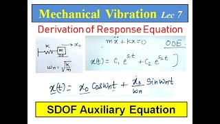 Mechanical Vibration Lecture 7  Response of SDOF free vibration Step by Step derivation [upl. by Norma]