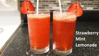 Strawberry Mint LemonadeRefreshing Home made Strawberry SodaFresh strawberry Recipes [upl. by Aicinat]