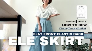 Effortless Classic Pleated Skirt  Flat Front Elastic Back  Sewing Therapy PDF Pattern [upl. by Neyuq68]