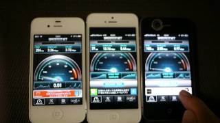 iPhone5 LTEsoftbank VS iPhone 4S WiFi WiMAX VS iPhone4 3G [upl. by Flita]