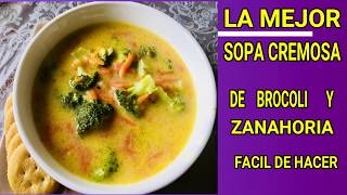 SOPA CREMOSA DE BROCOLI CON ZANAHORIA [upl. by Gibb]