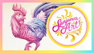 Dr Ph Martins Hydrus Watercolor Painting Process Time Lapse  Rooster Extended Version [upl. by Rehpotsirhc]