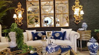 HOW TO DECORATE WITH BLUE AND WHITE  CHINOISERIE  LIVINGROOM REFRESH FOR EARLY SUMMERS [upl. by Bal]