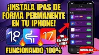 INSTALA IPAS PERMANENTES Y DE FORMA ILIMITADA EN TODAS LAS VERSIONES IPAD Y IPHONE [upl. by Llerdnek333]