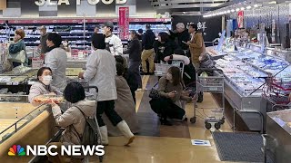 Videos show moments earthquakes struck Japan on New Years Day [upl. by Thisbee]