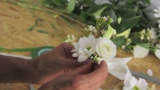 How make a wrist corsage  Wedding Flowers Tutorials and Workshops by Campbells Flowers amp Design [upl. by Munsey]