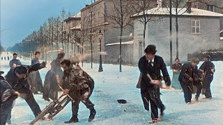 1897 year Snowball fight colorized in 2021 [upl. by Gyasi]