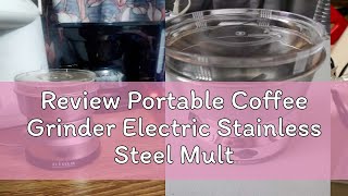 Review Portable Coffee Grinder Electric Stainless Steel Multifunction Food Processor And Grinder He [upl. by Anairo]