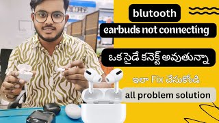 Bluetooth earbuds one side connecting problem earbuds Bluetooth not connecting solution telugu [upl. by Felita947]