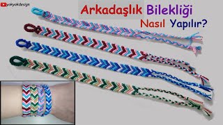 Arkadaşlık Bilekliği Nasıl Yapılır İpten Bileklik YapımıV modeli BileklikEasy FriendshipBracelets [upl. by Latea956]