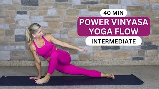 Power Vinyasa Flow Intermediate  Optional Arm Balances  40 Minutes [upl. by Acinimod]