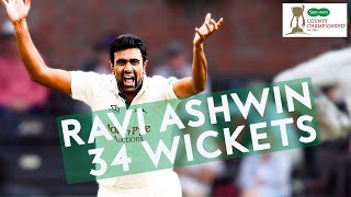 All 34 Ravichandran Ashwin Wickets For Notts  Specsavers County Championship [upl. by Dwane]