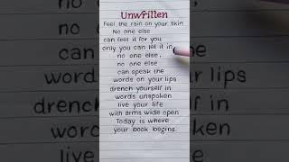 Natasha Bedingfield  UNWRITTEN Lyrics REQUESTED lyrics shorts shortsfeed youtubeshorts [upl. by Tlok429]