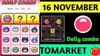 Tomarket Airdrop Daily Combo 16  Tomato Daily Combo Today  Tomarket daily combo card [upl. by Earlene912]