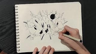 Graffiti Sketch Time Lapse  SmaiL  Broken Letters [upl. by Eugenle64]