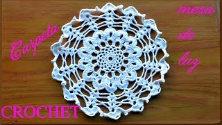 CARPETA a crochet o ganchillo para Mesa de Luz tutorial paso a paso Moda a Crochet [upl. by Schreib]