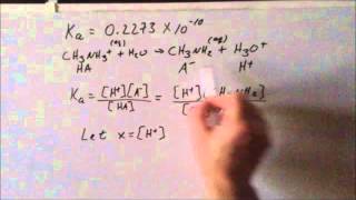 Weakly acidic salt methylammonium chloride CH₃NH₃Cl pH problem [upl. by Madoc]