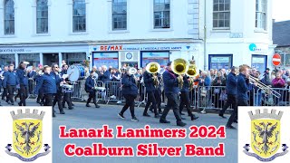 Lanark Lanimers Day 2024  Coalburn Silver Band  Evening Tattoo [upl. by Nehtan809]